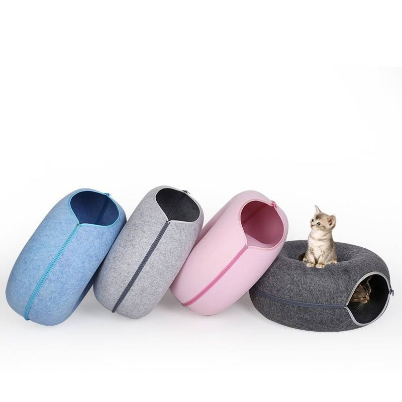 Donut Cat Felt Tunnel Bed