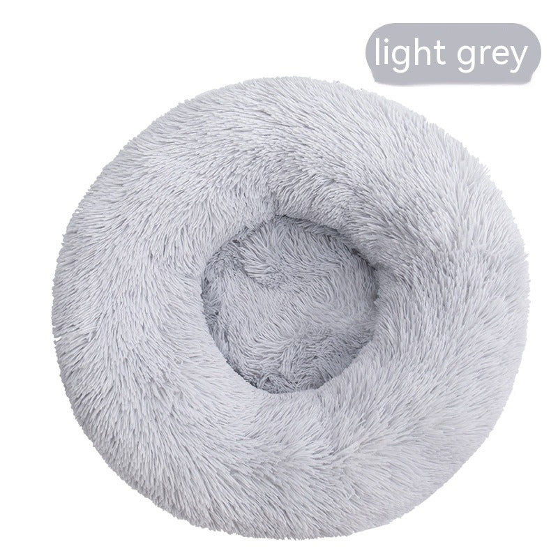 Plush Round Removable & Washable Pet Bed
