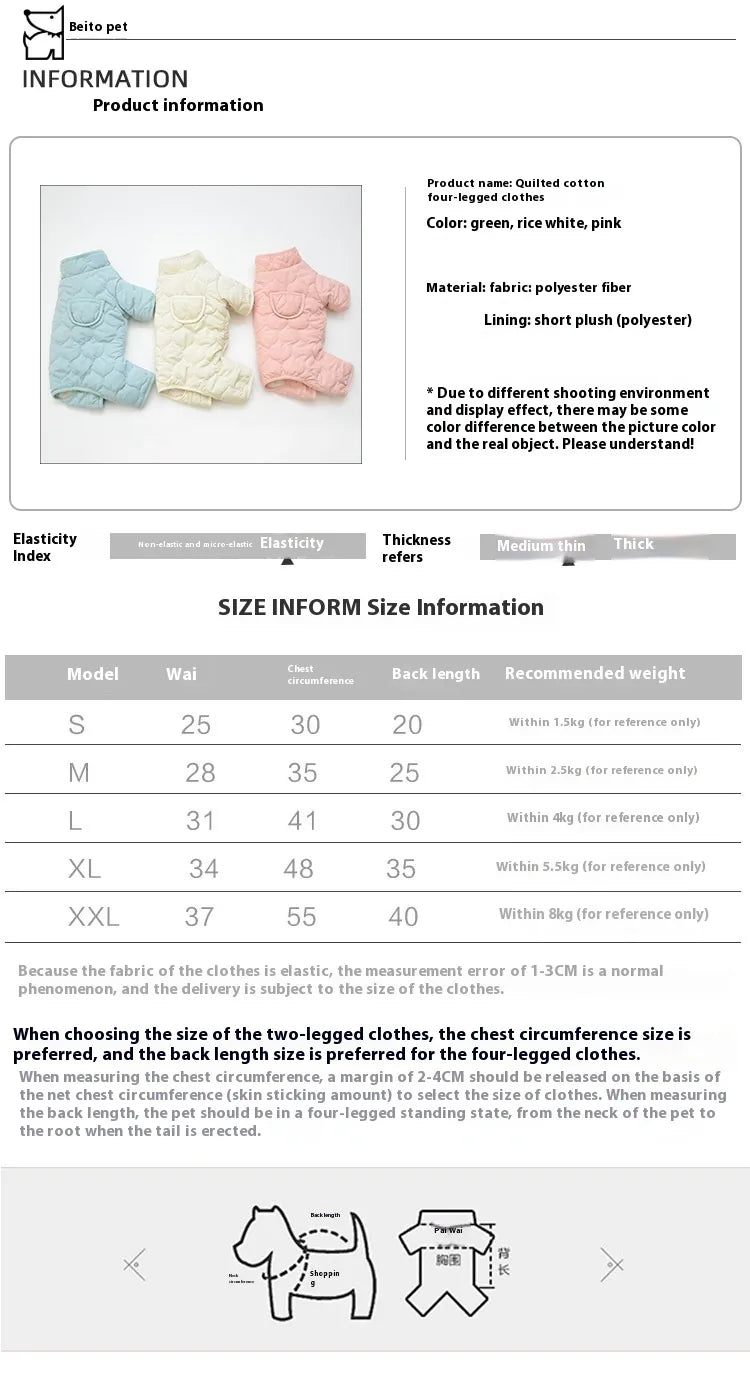 Winter Warm Cotton-Padded Dog Clothes