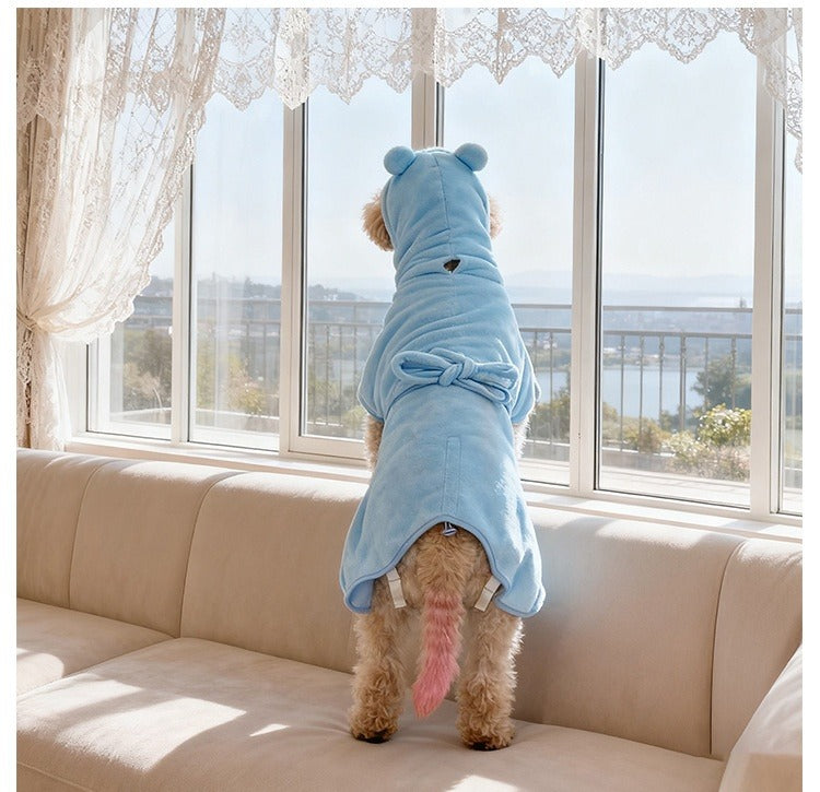 Four-season Thick Absorbent Pet Bathrobe
