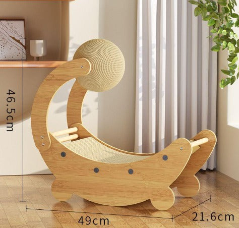 Moon Boat Cat Scratch Board