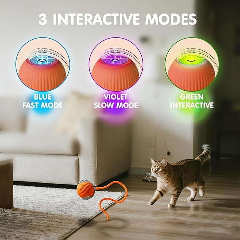 Automatic Interactive Cat Ball Toy with Rechargeable Motion Sensor