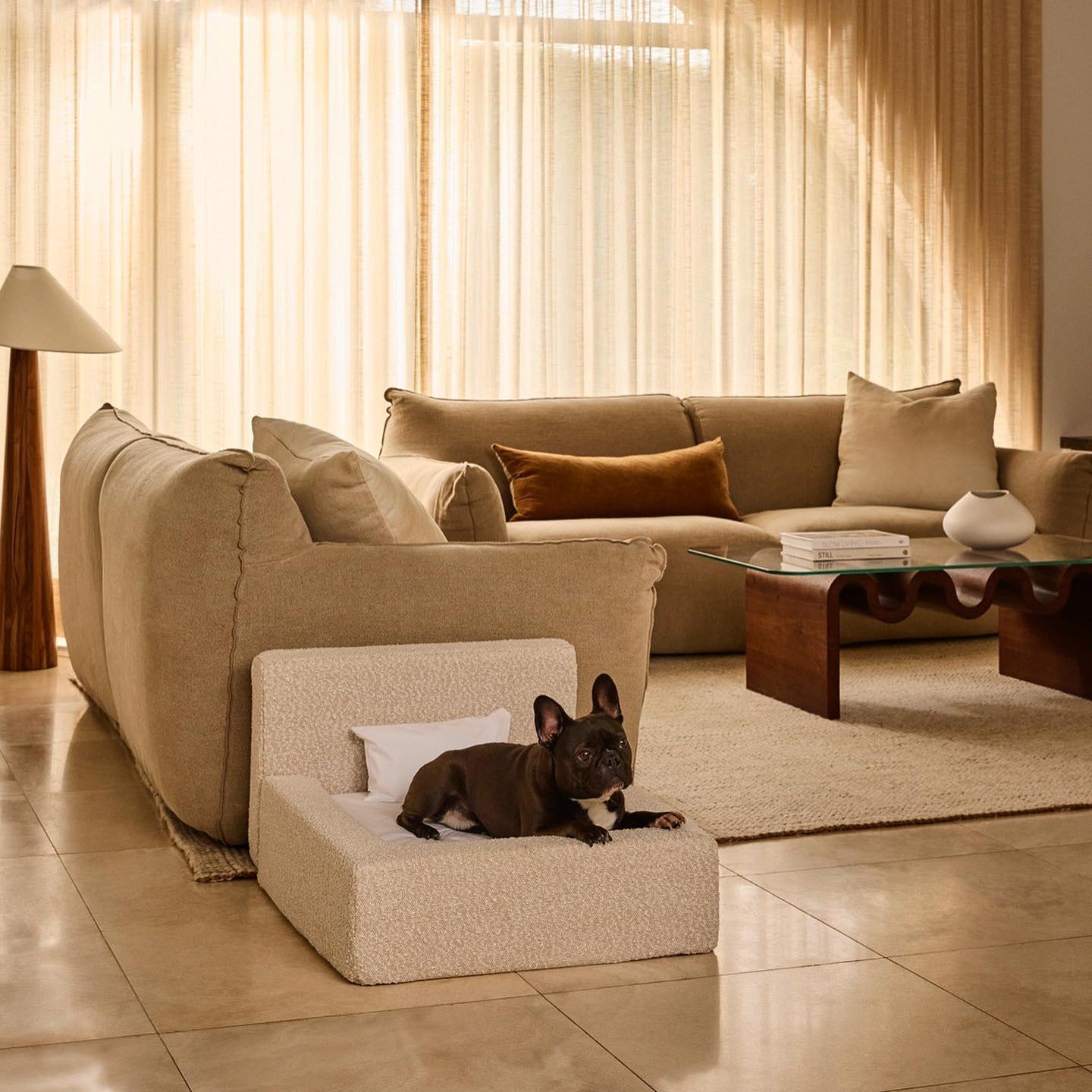 Rectangular Bolster Pet Sofa Bed (S–L)