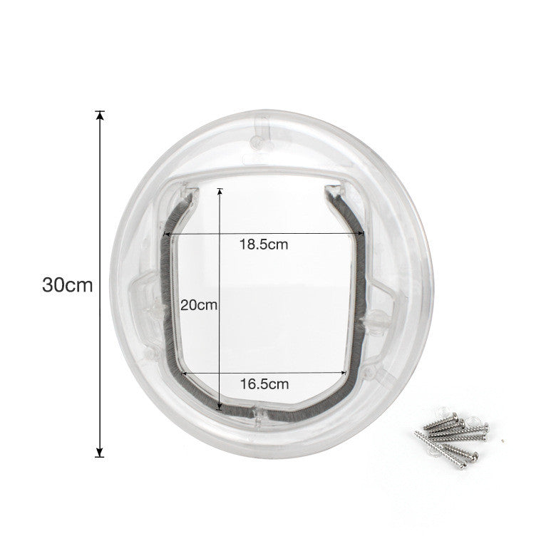 Glass Pet Door for Cats and Dogs - Round Design
