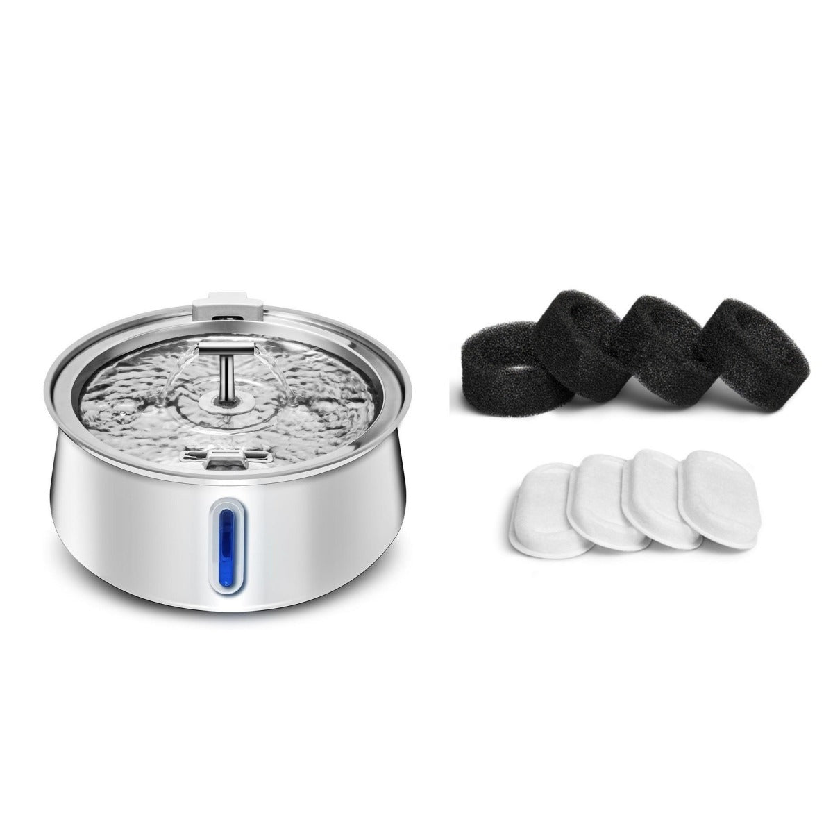 4L Stainless Steel Pet Water Dispenser with Window