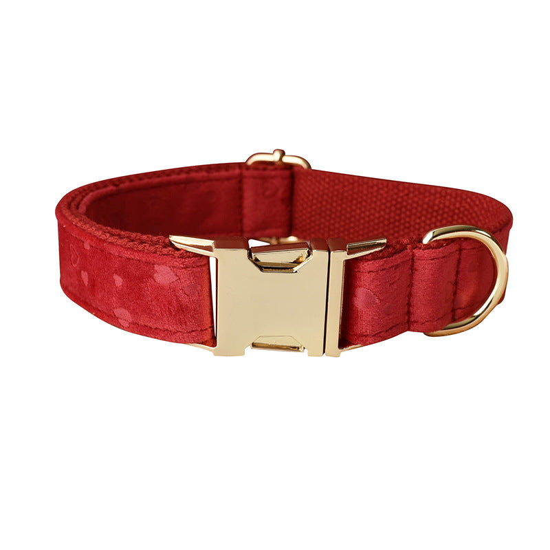 Red Heart Velvet Dog Bow with Loop Knot