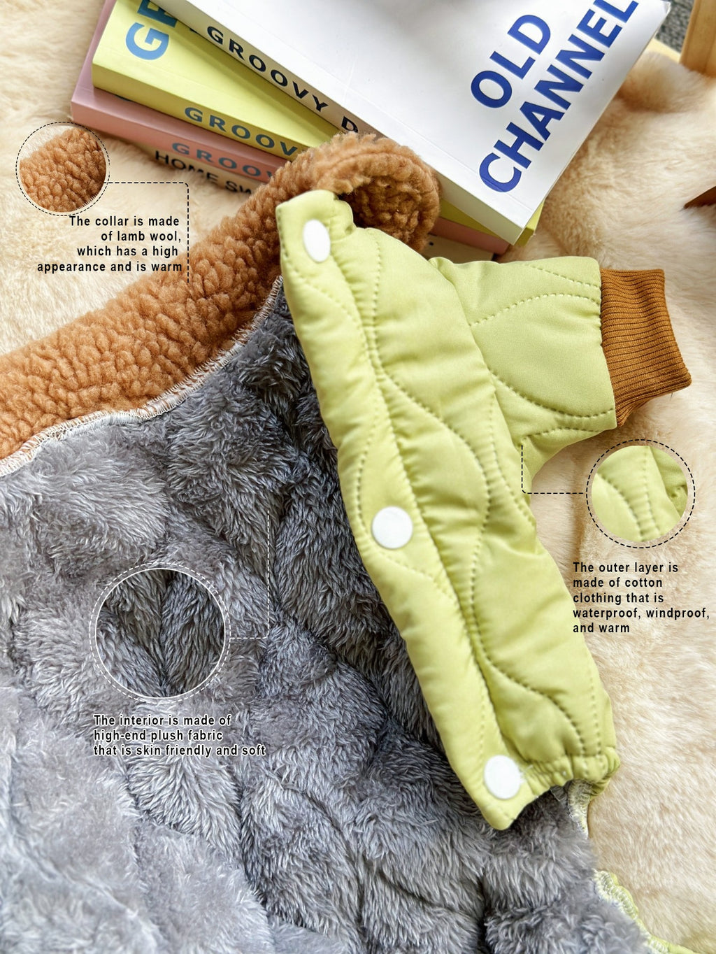 Extra Thick Pet Dog Jacket with Toy Bear Pendant