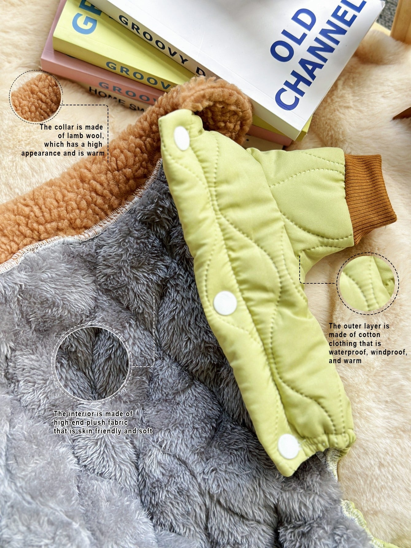 Extra Thick Pet Dog Jacket with Toy Bear Pendant