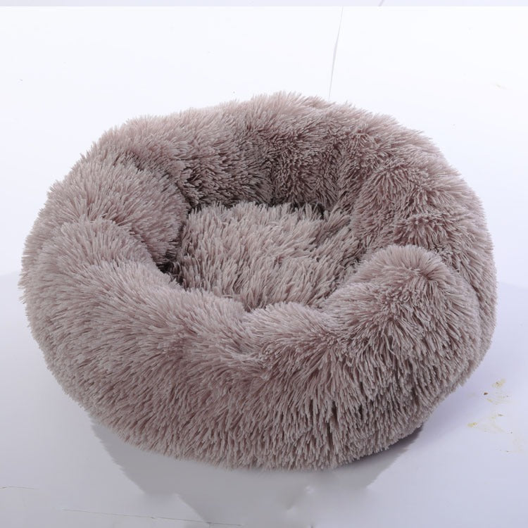 Round Plush Pet Bed for Small Dogs & Cats