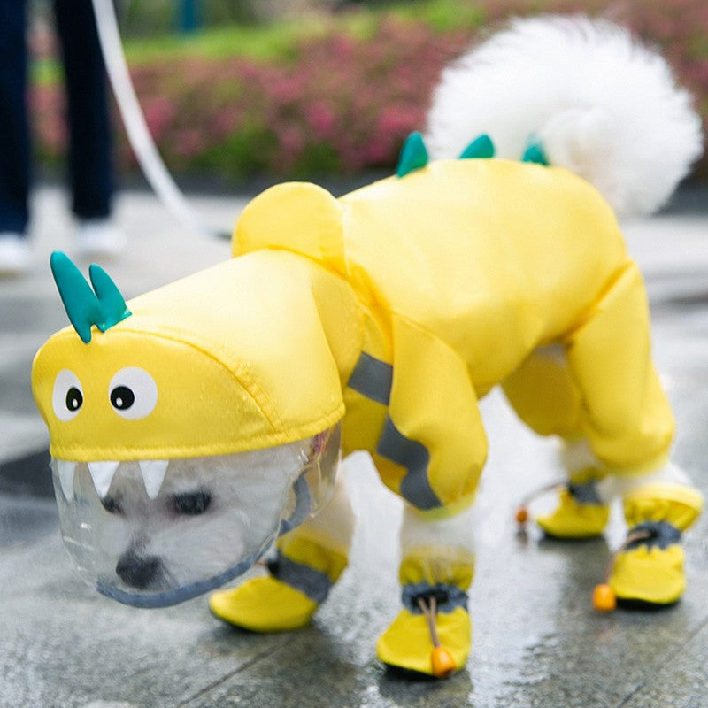Integrated Chest and Back Raincoat for Dogs
