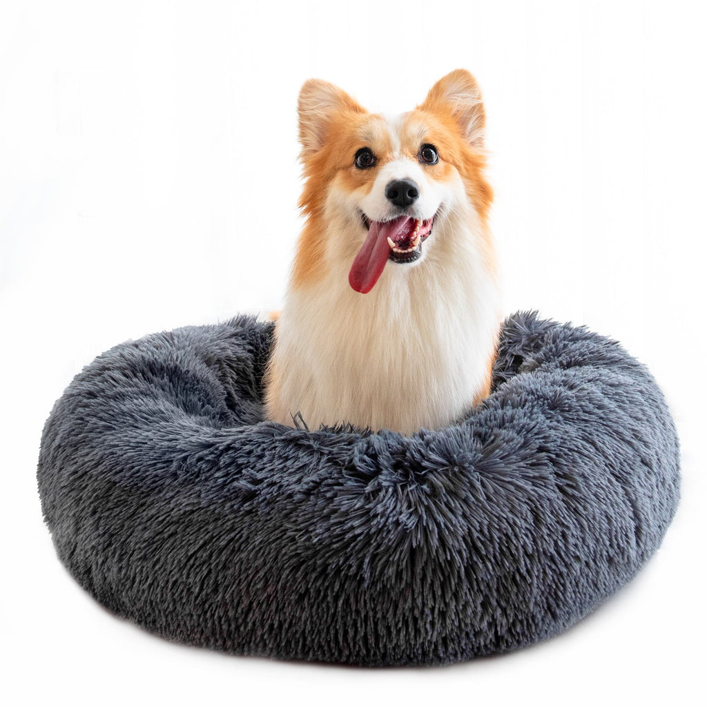 Plush Donut Pet Bed for Small Dogs & Cats