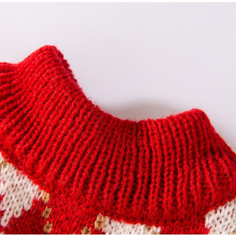 Diamond-Embroidered Cherry Pet Sweater