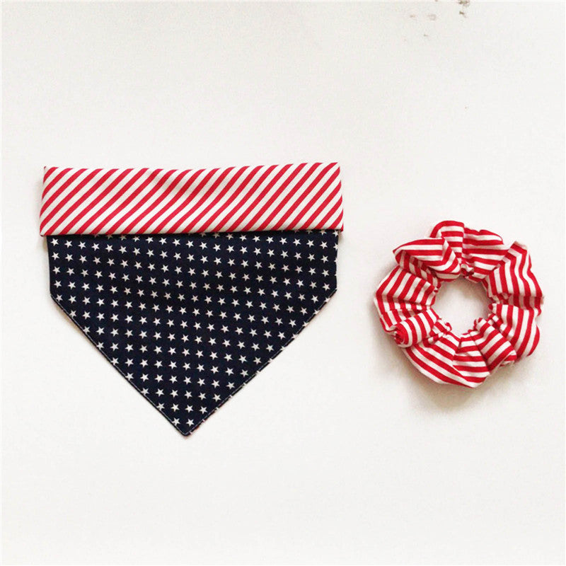 Pet Triangle Collar with Owner's Hair Tie Headdress