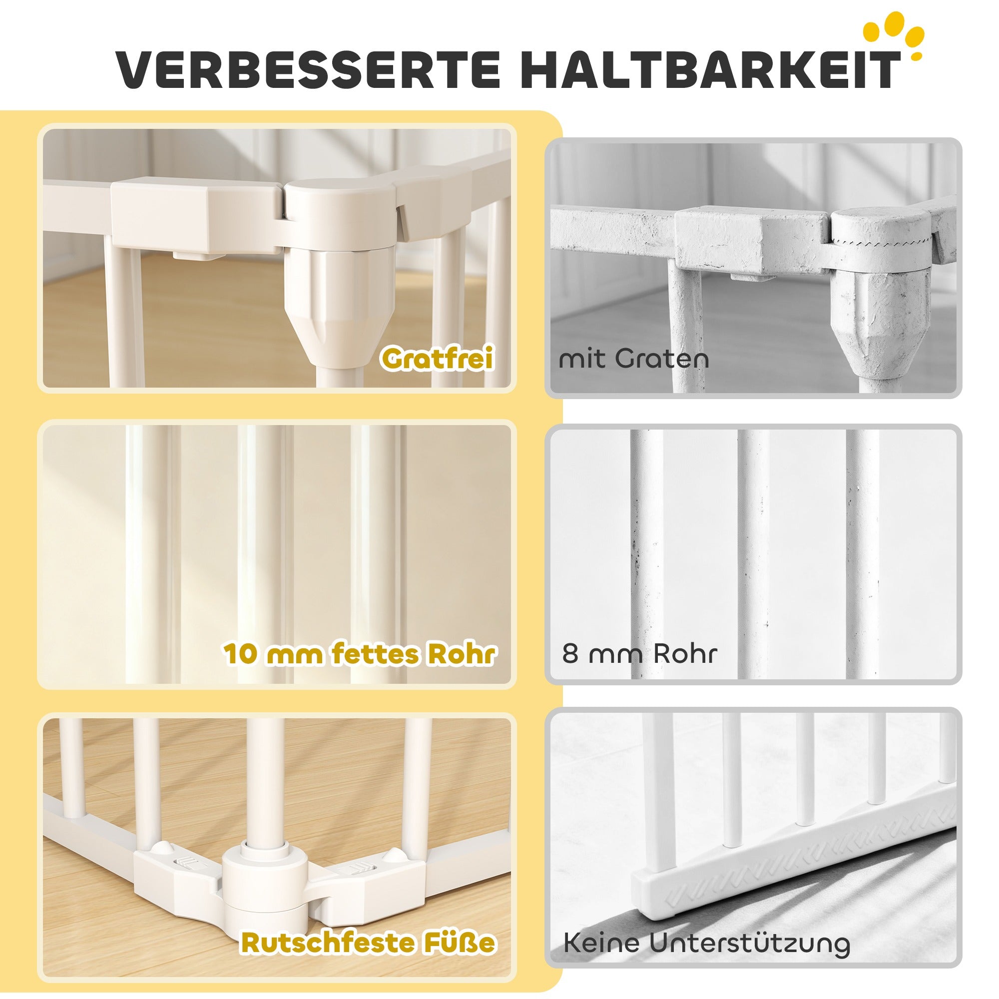 6-Panel Foldable Pet Barrier with Door
