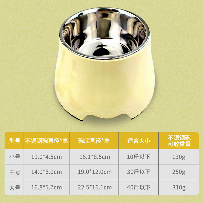Pet Feeding Bowl with Anti-Slip Design and Neck Guard