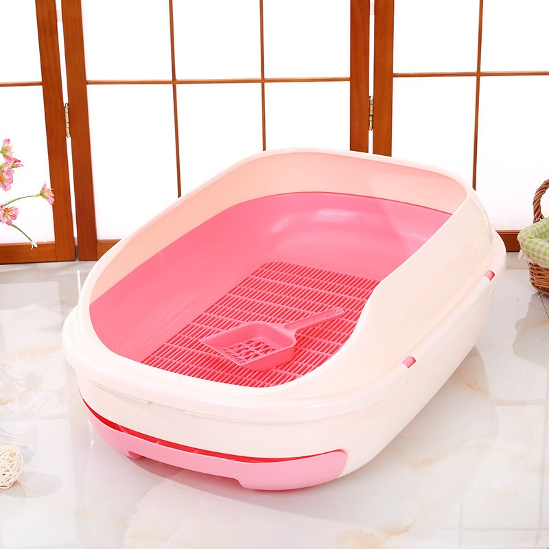 Semi-closed Grid Drawer Double Layer Litter Box