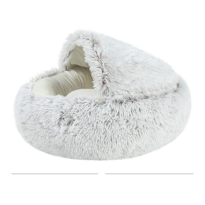 Crystal Velvet Semi-Enclosed Cat Bed