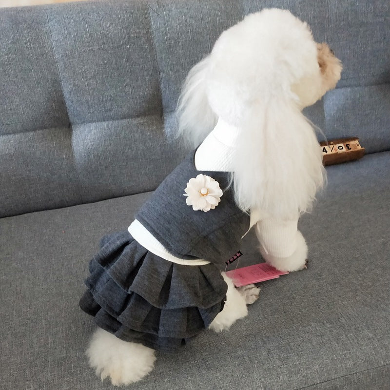 Korean Woolen Princess Dress for Teddy Dog