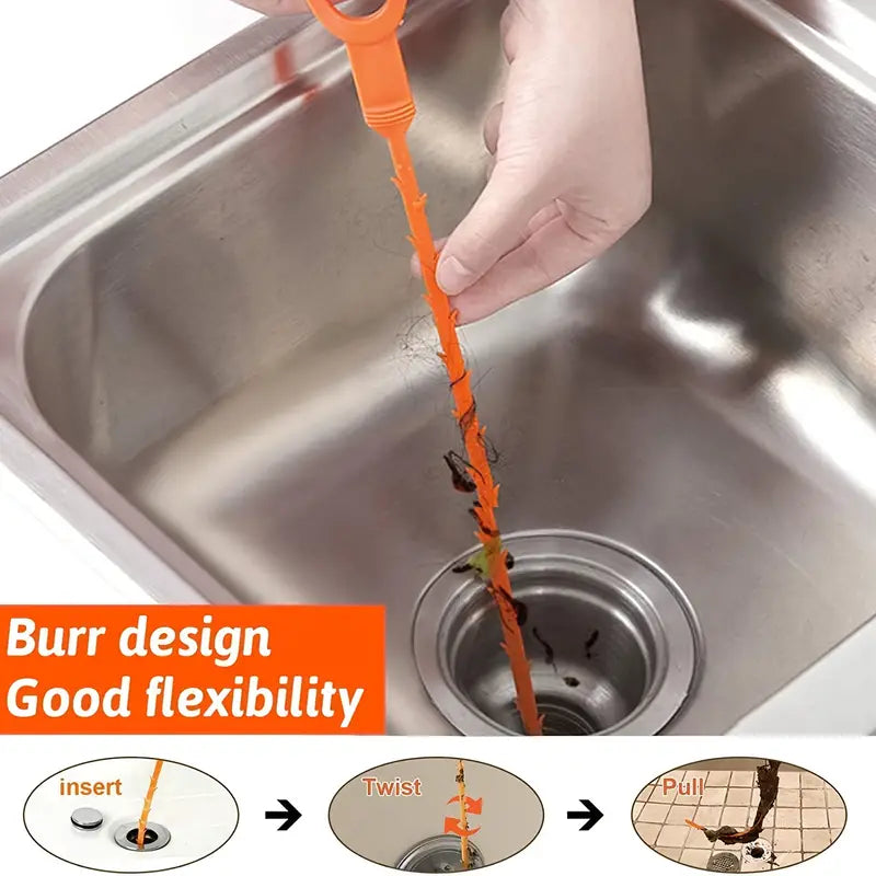 1-Pack Drain Snake Hair Clog Remover Tool