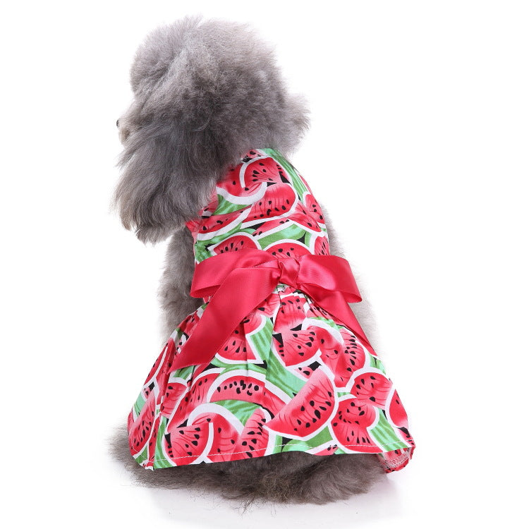 Polka Dot Pet Summer Dress - Watermelon & Strawberry