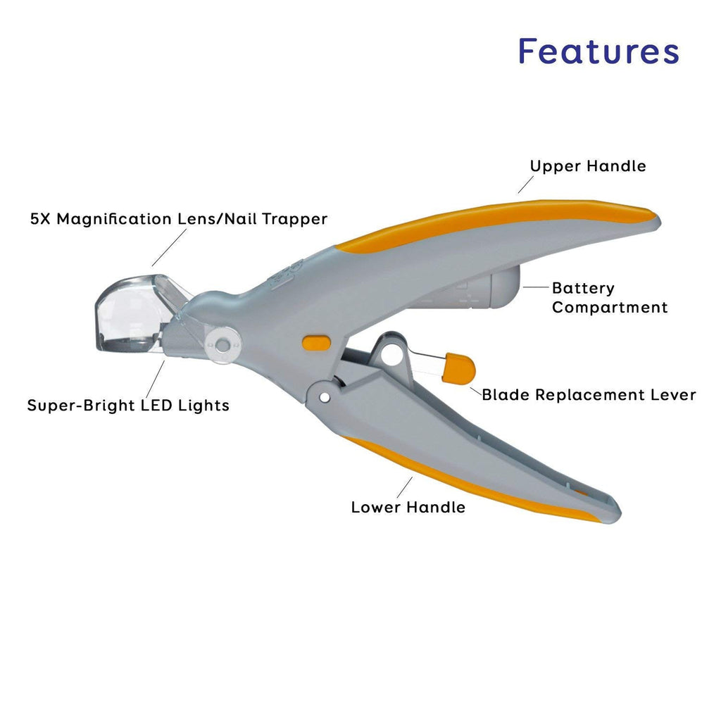 Pet Nail Clippers with Light and Magnifying Glass