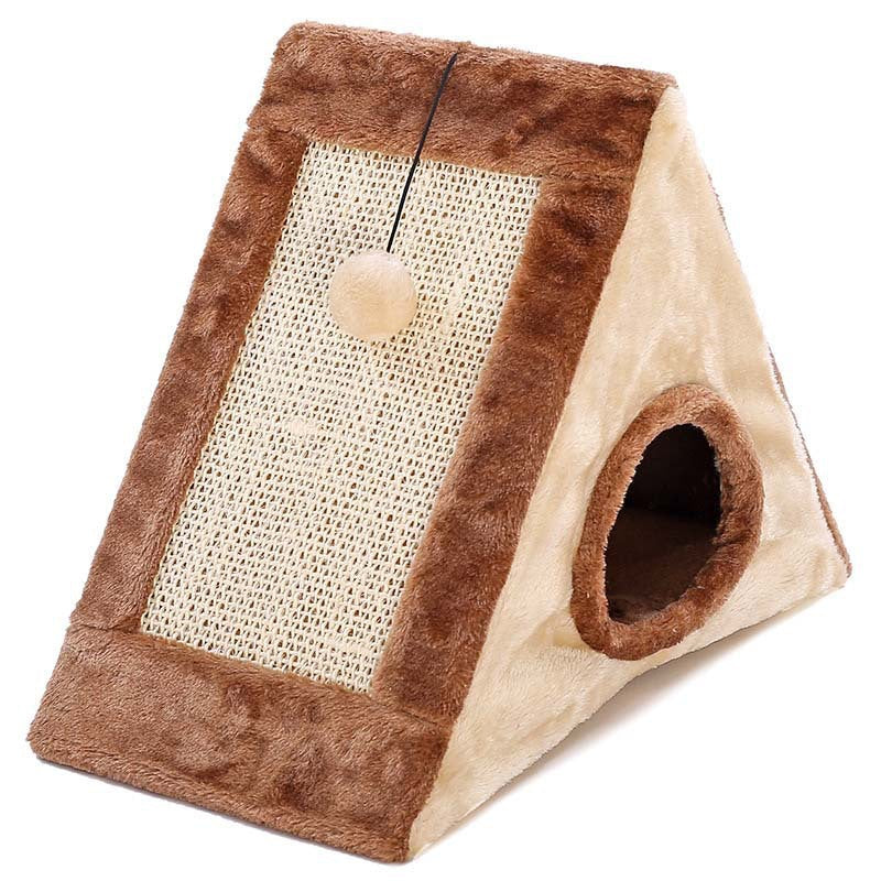 Plush Ball Cat Toy with Scratch Triangle and Climbing Frame