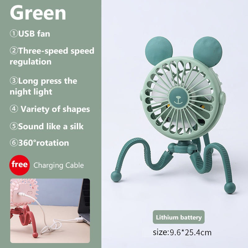 500mAh USB Rechargeable Mini Stroller Fan