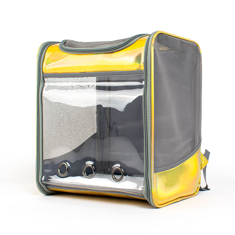 Large Transparent Laser Dog Backpack for Travel