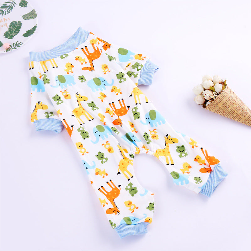 Comfortable Printed Pajamas for Four-Legged Pets