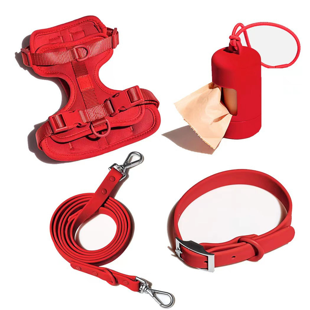 Dog Tactical Chest Back Waterproof Collar Set