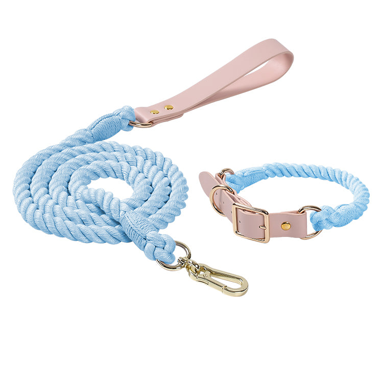 Adjustable Rainbow Traction Rope Collar for Dogs