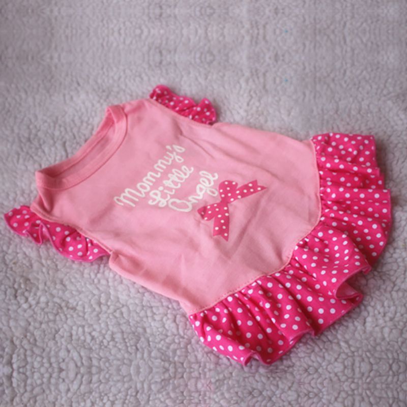 Cotton Pet Dress with Flutter Sleeves for Dogs