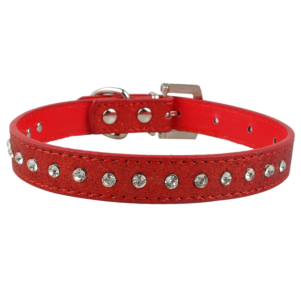 Korean Velvet Pet Leash with Rhinestone Design