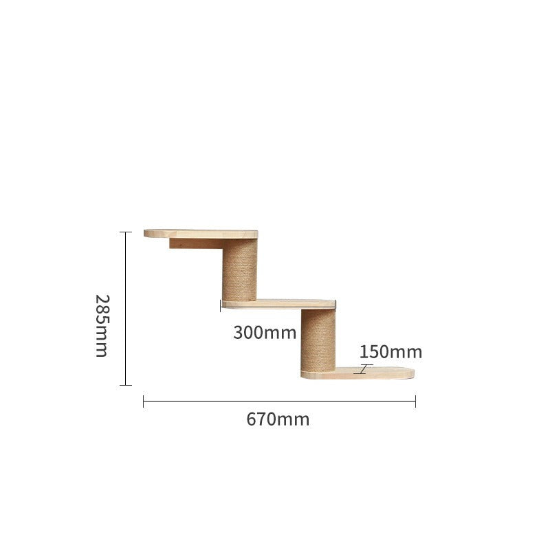 Wall-Mounted Solid Wood Cat Shelves & Perches