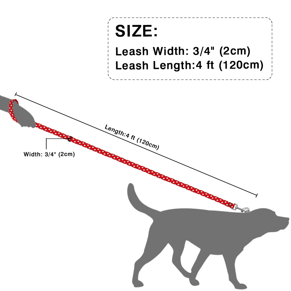 4ft Soft Nylon Polka Dot Dog Leash for Small Pets