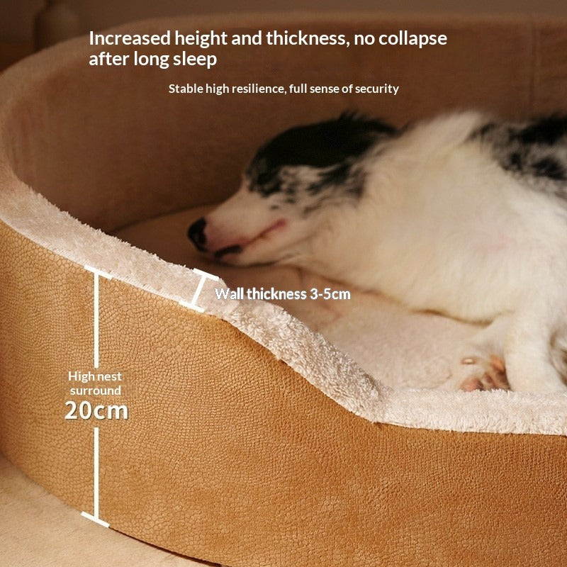 Universal Medium Dog Bed with Removable Leather Liner