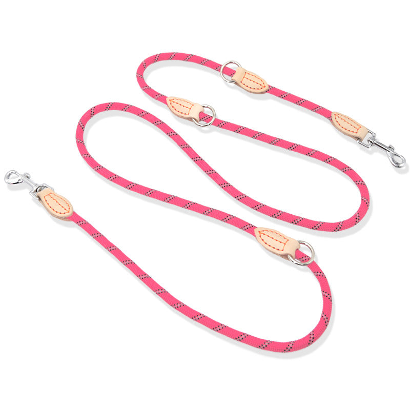 Multifunctional Hook and Chain Leather Dog Rope