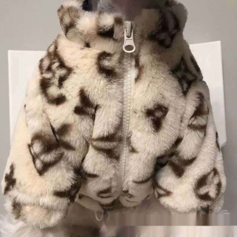 Autumn Winter Smoked Fur Dog Coat