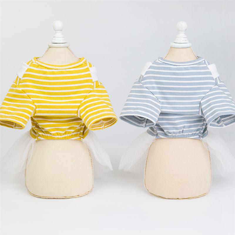 New Spring Summer Dog Clothing with White Bow Dress