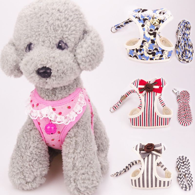 Pet Dog Leash with Harness Vest and Tether Strap