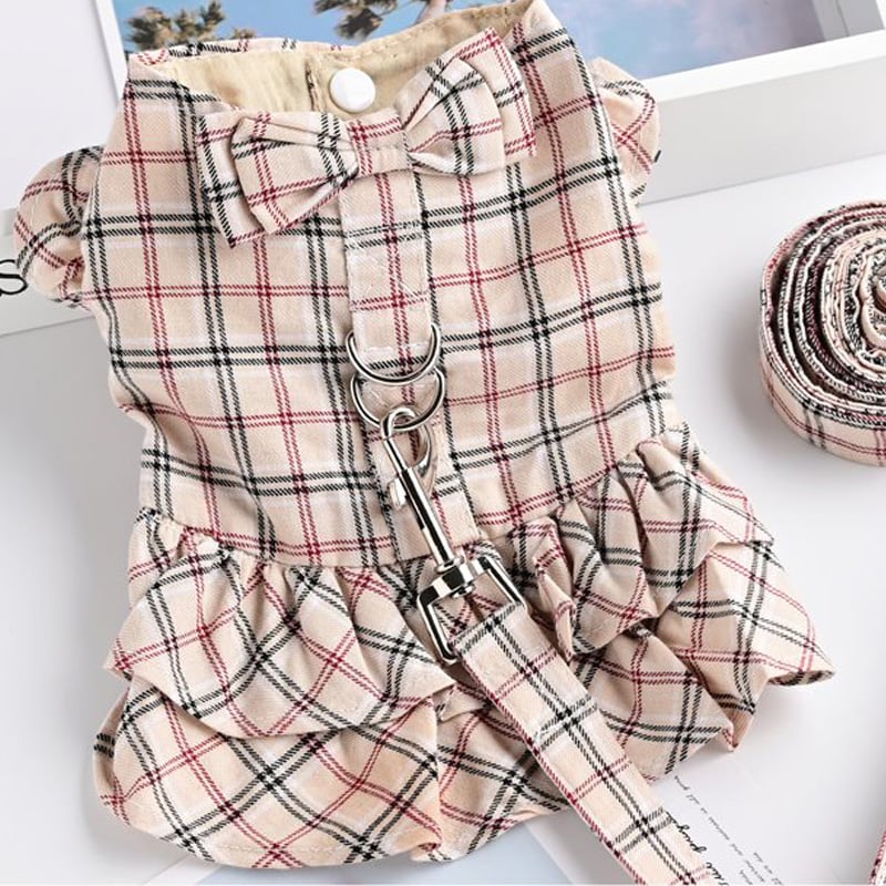 Pet Thin Waistcoat Skirt with Leash