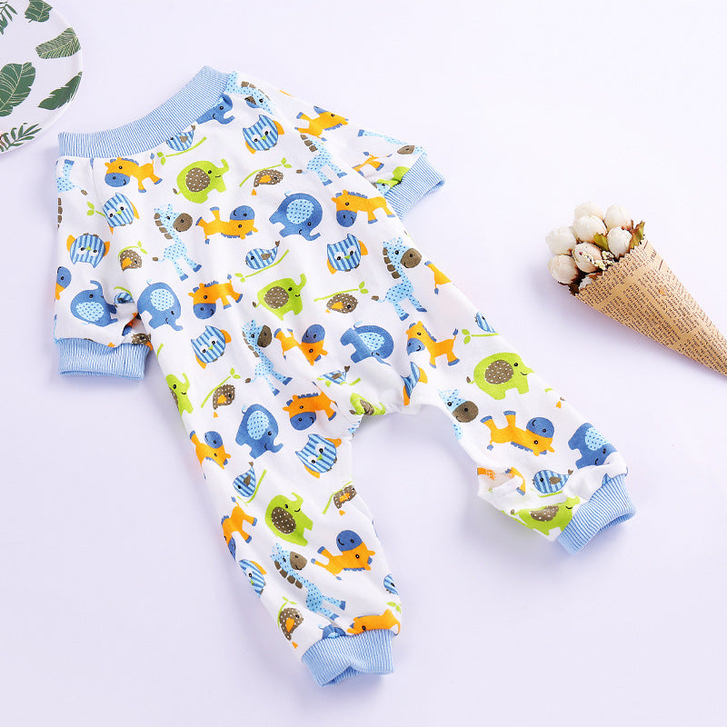 Comfortable Printed Pajamas for Four-Legged Pets