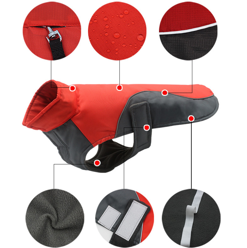 Waterproof Reflective Winter Dog Jacket for Large Dogs
