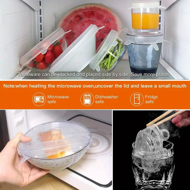 Silicone Stretch Lids Set for Food Storage (6 Sizes)