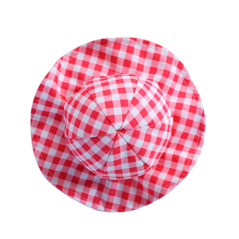 Cute Fashion Plaid Sun Hat for Pets