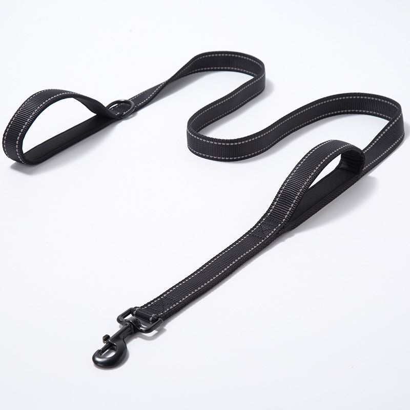 Thickened Reflective Nylon Double Dog Leash