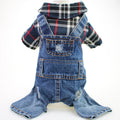 Large Plaid Denim Jumpsuit for Dogs