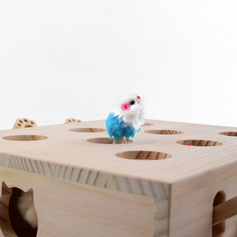 Upgraded Groundhog Cat Toy with Five Holes for Play
