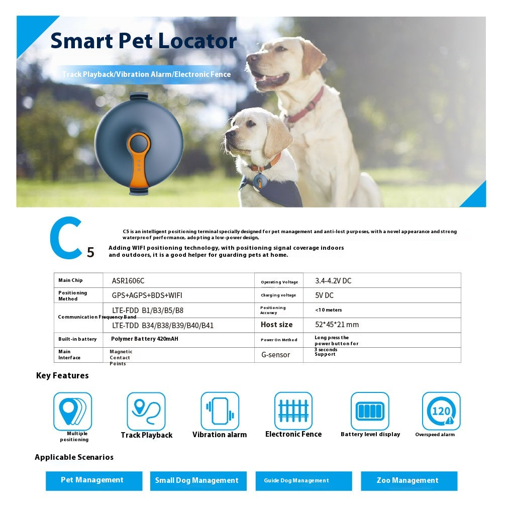 4G GPS Pet Tracker with Beidou Locator