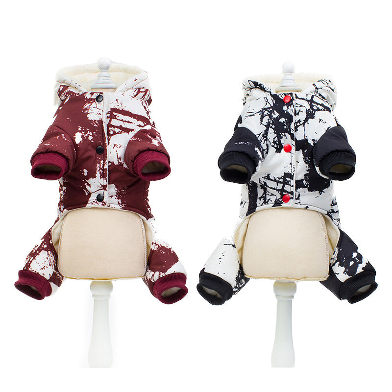 Thick Winter Dog Jacket in Camouflage Pattern